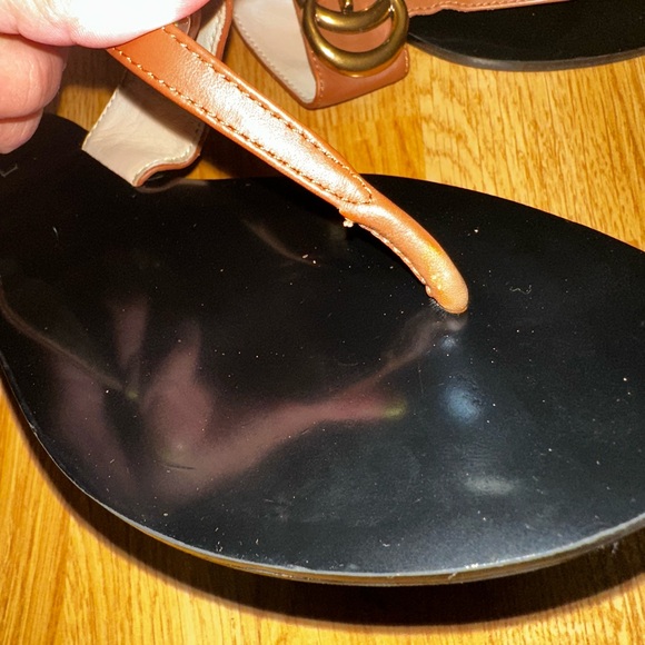 Gucci Calfskin GG Marmont Thong Sandals